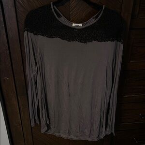 Old Navy Black and Gray Long Sleeve Top